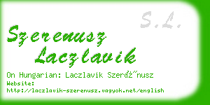 szerenusz laczlavik business card